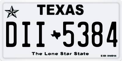 TX license plate DII5384