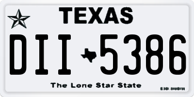 TX license plate DII5386