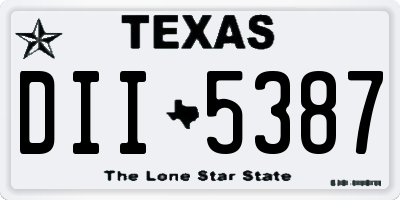 TX license plate DII5387