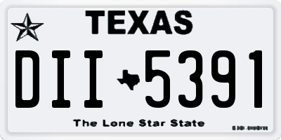 TX license plate DII5391