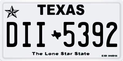 TX license plate DII5392