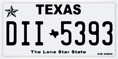 TX license plate DII5393