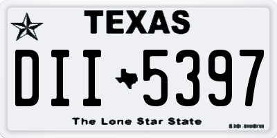 TX license plate DII5397