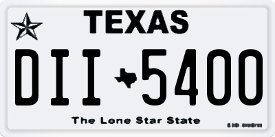 TX license plate DII5400
