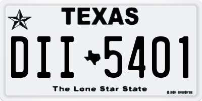 TX license plate DII5401