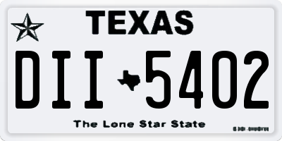 TX license plate DII5402