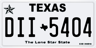 TX license plate DII5404