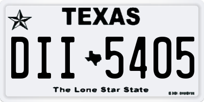 TX license plate DII5405