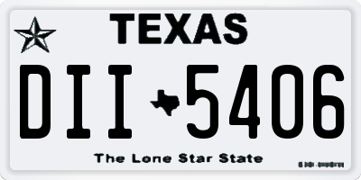 TX license plate DII5406