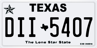 TX license plate DII5407