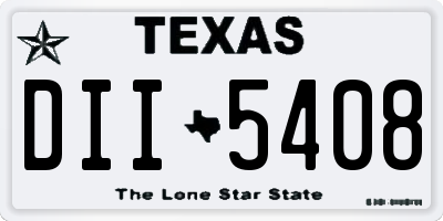TX license plate DII5408