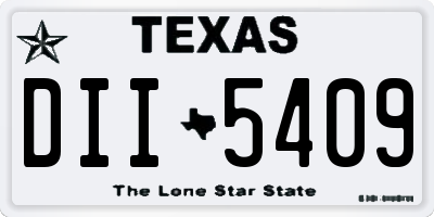 TX license plate DII5409