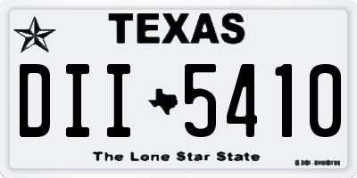 TX license plate DII5410