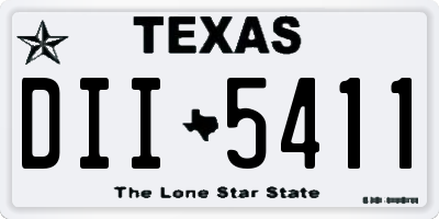 TX license plate DII5411
