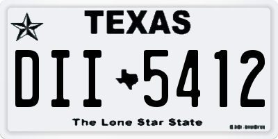 TX license plate DII5412