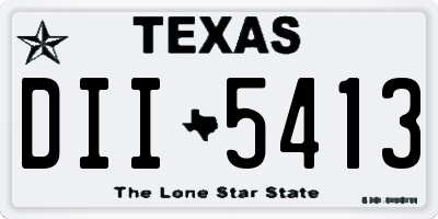 TX license plate DII5413