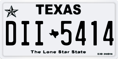 TX license plate DII5414