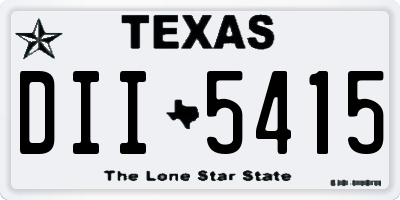 TX license plate DII5415