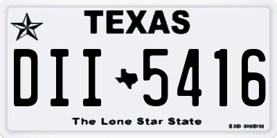 TX license plate DII5416