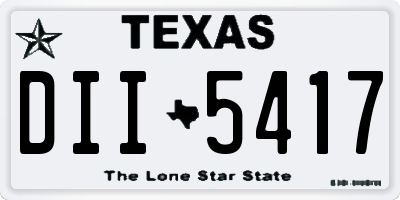 TX license plate DII5417