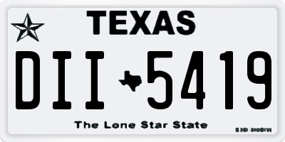 TX license plate DII5419