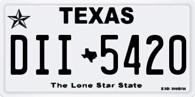 TX license plate DII5420