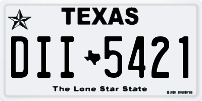 TX license plate DII5421