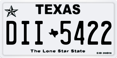 TX license plate DII5422