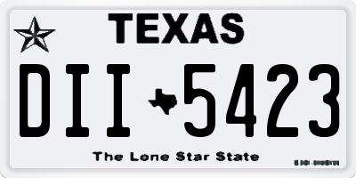 TX license plate DII5423