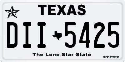 TX license plate DII5425