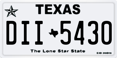 TX license plate DII5430