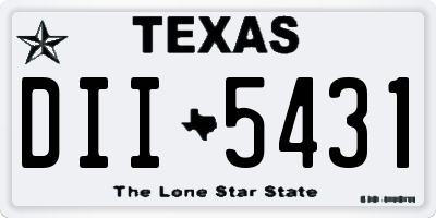 TX license plate DII5431