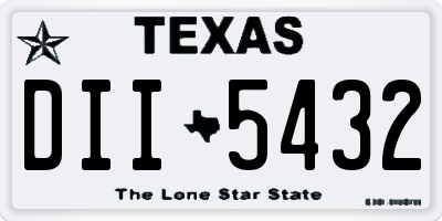 TX license plate DII5432