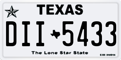 TX license plate DII5433