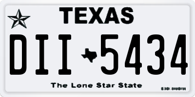 TX license plate DII5434