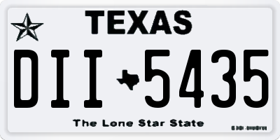 TX license plate DII5435