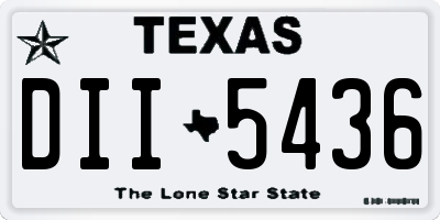 TX license plate DII5436