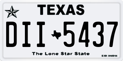 TX license plate DII5437