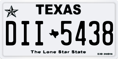 TX license plate DII5438