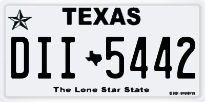 TX license plate DII5442