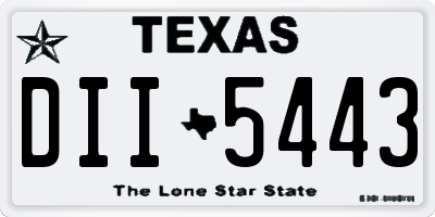 TX license plate DII5443
