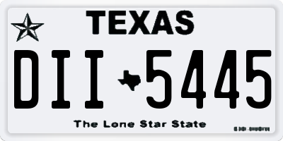 TX license plate DII5445