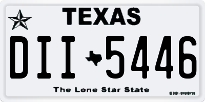 TX license plate DII5446