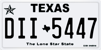 TX license plate DII5447