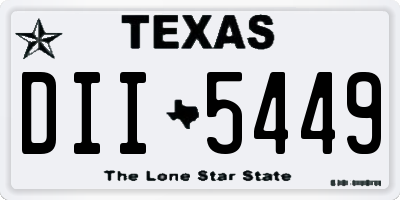 TX license plate DII5449