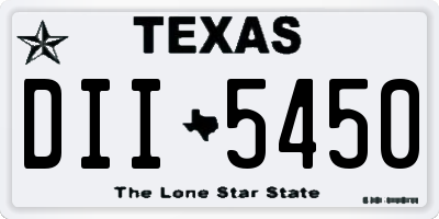 TX license plate DII5450