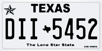 TX license plate DII5452