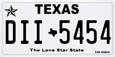 TX license plate DII5454