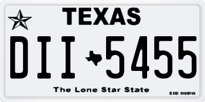 TX license plate DII5455