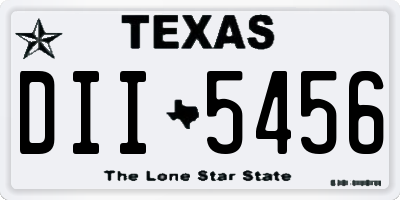 TX license plate DII5456